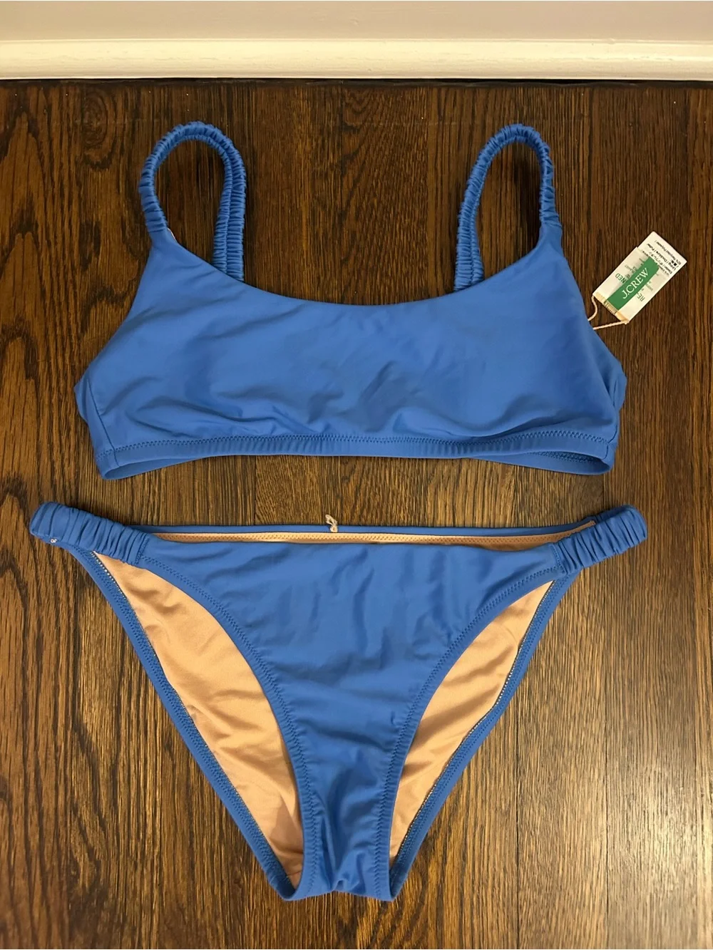 J. Crew Blue Scoop Bralette Bikini Set